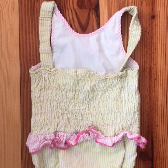 Girls Whale Seer Sucker Swimsuit - Picture 2 of 4